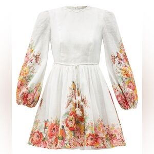 Zimmermann White Floral Mini Dress 1